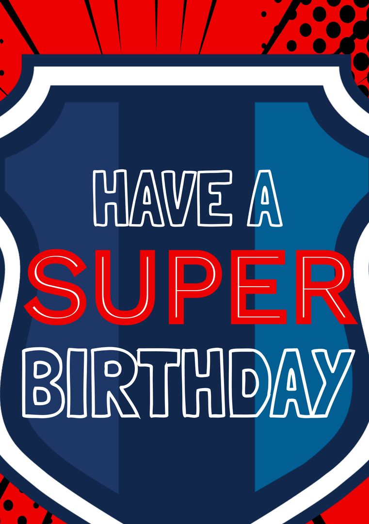 Superhero Themed Birthday Card Design With Bold Typography - Download Free Stock Templates Pikwizard.com