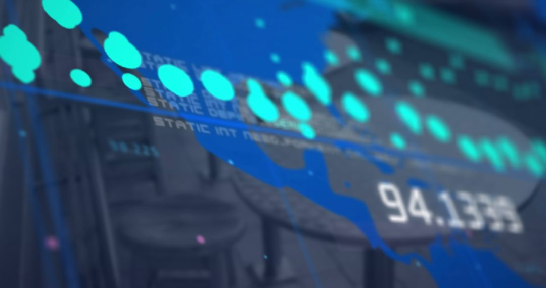 Abstract Finance Data on World Map