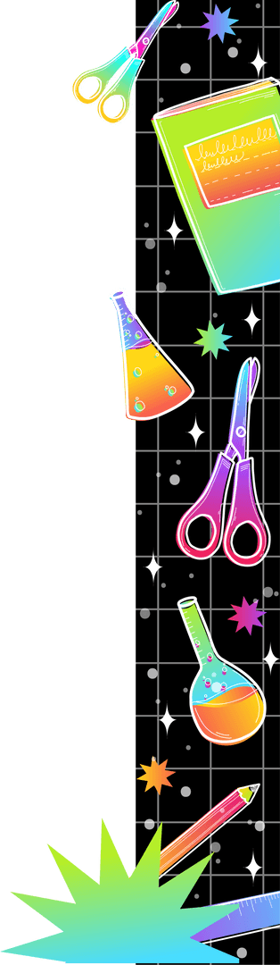 Transparent Canvas with Rainbow Gradient School Supplies