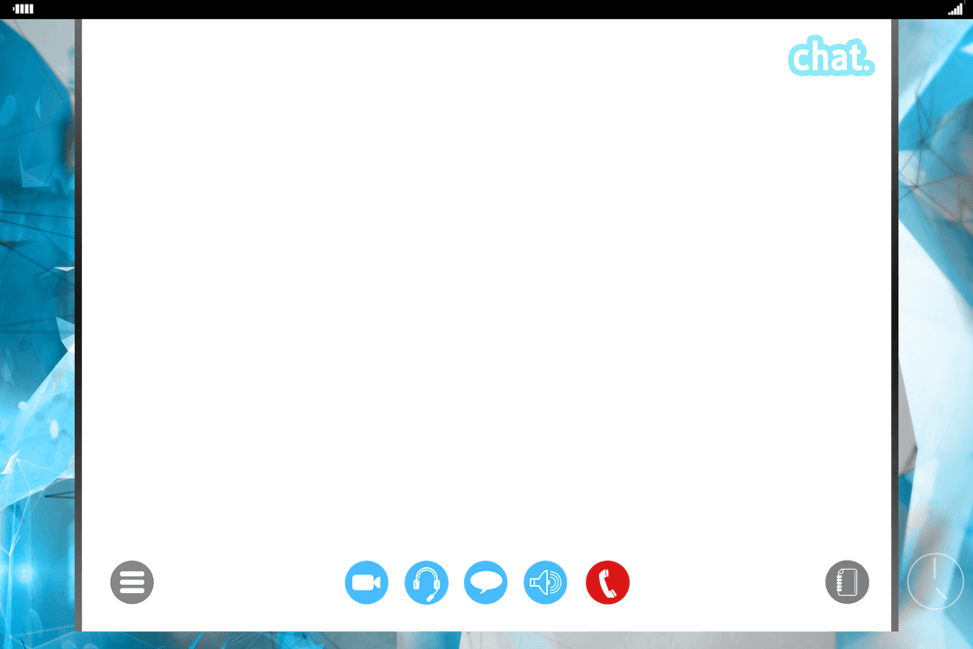Transparent Virtual Messenger Window with Communication Icons