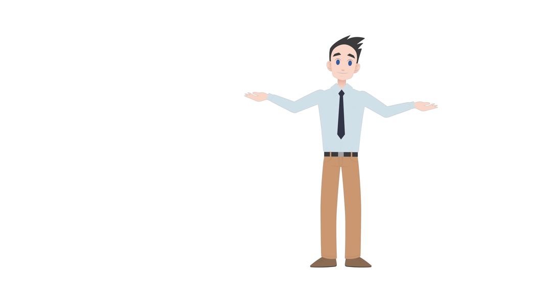 Animated Business Professional Shrugging with Confusion