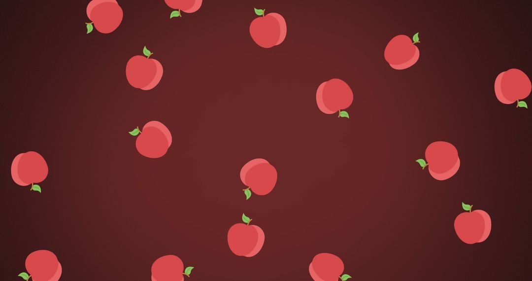 Vibrant Red Apples Against Dark Backdrop Pattern