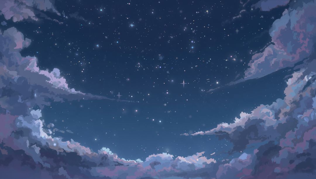 Starry Night Through Cloud Ring: Ethereal Cosmic Sky with Glowing Nebula Highlights