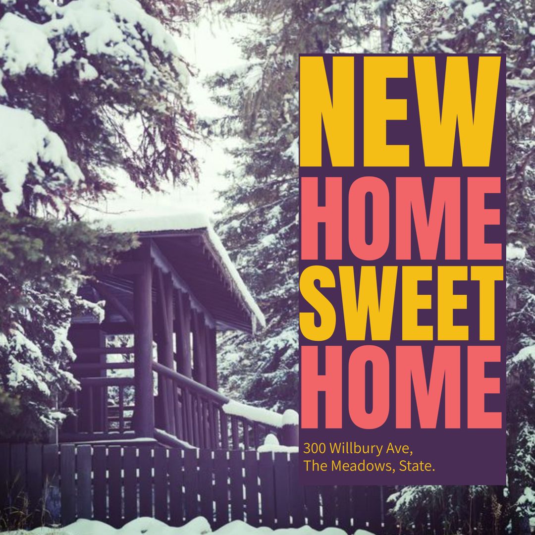 Cozy Winter Cabin Ad for Real Estate Promotion