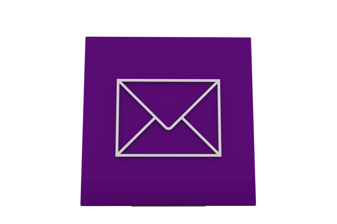 Purple Square with Envelope Symbol on Transparent Background - Download Free Stock Images Pikwizard.com