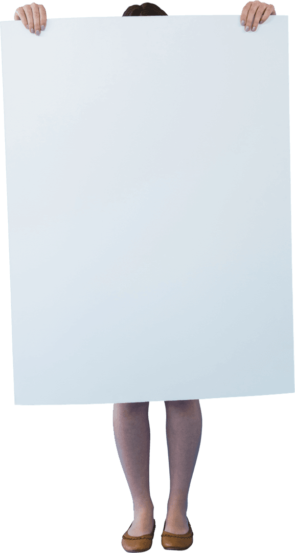 Transparent Background Person Holding Blank Poster