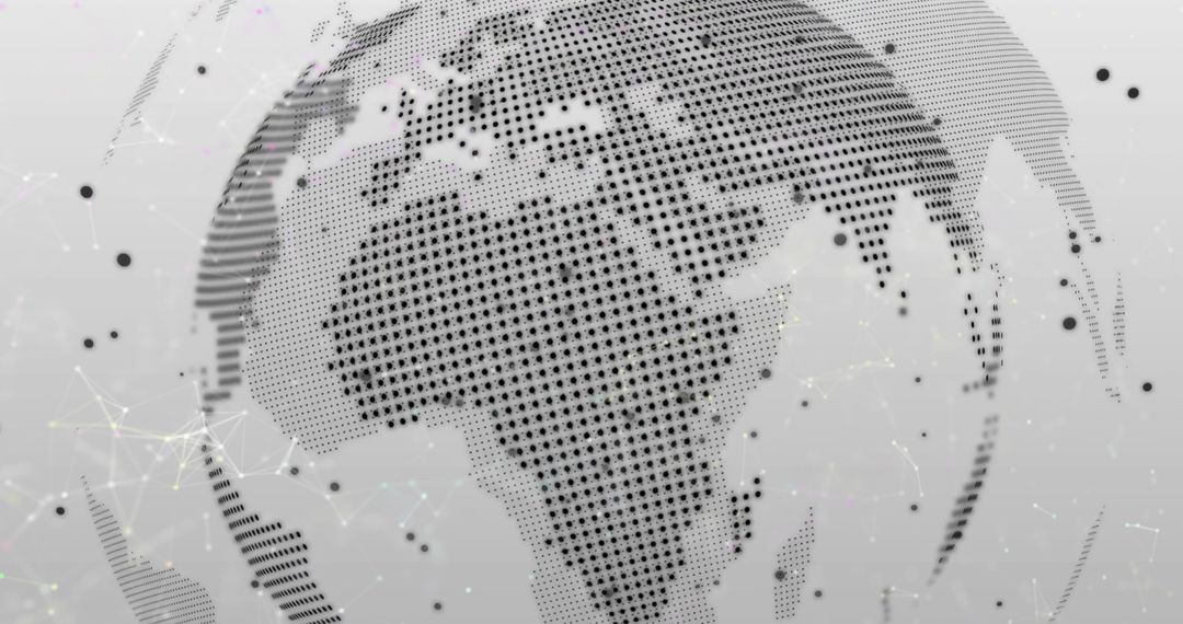 Abstract Digital Globe with Network Connections and Dotted Design