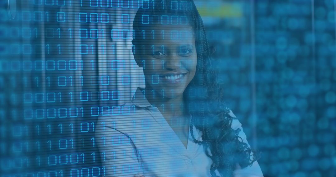 African American Female IT Professional in Data Processing Environment