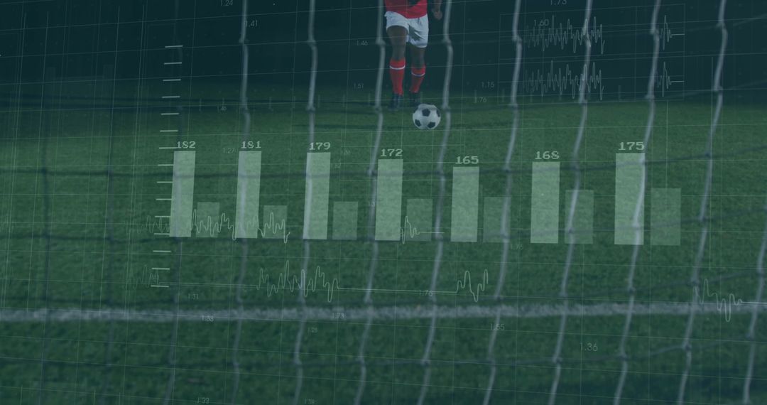 Soccer Player In Action Analyzed With Data Overlay