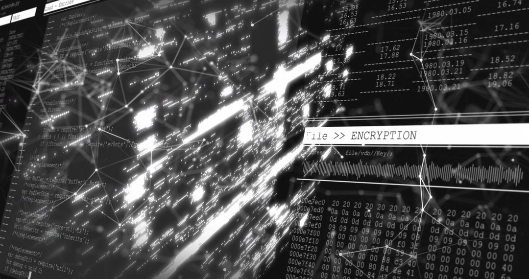 Futuristic Cybersecurity Interface with Encryption Elements