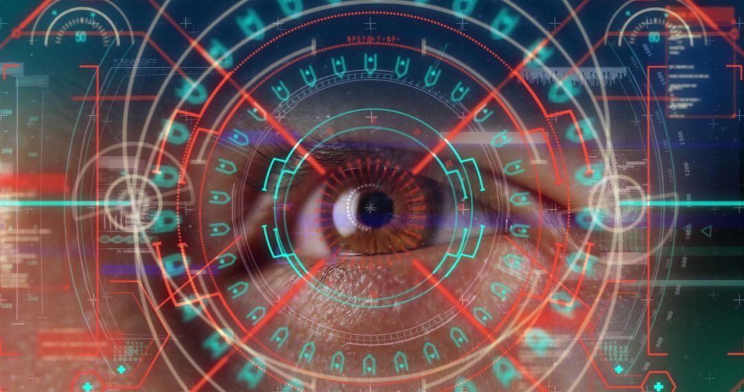 Futuristic Eye with Digital Interface Overlay