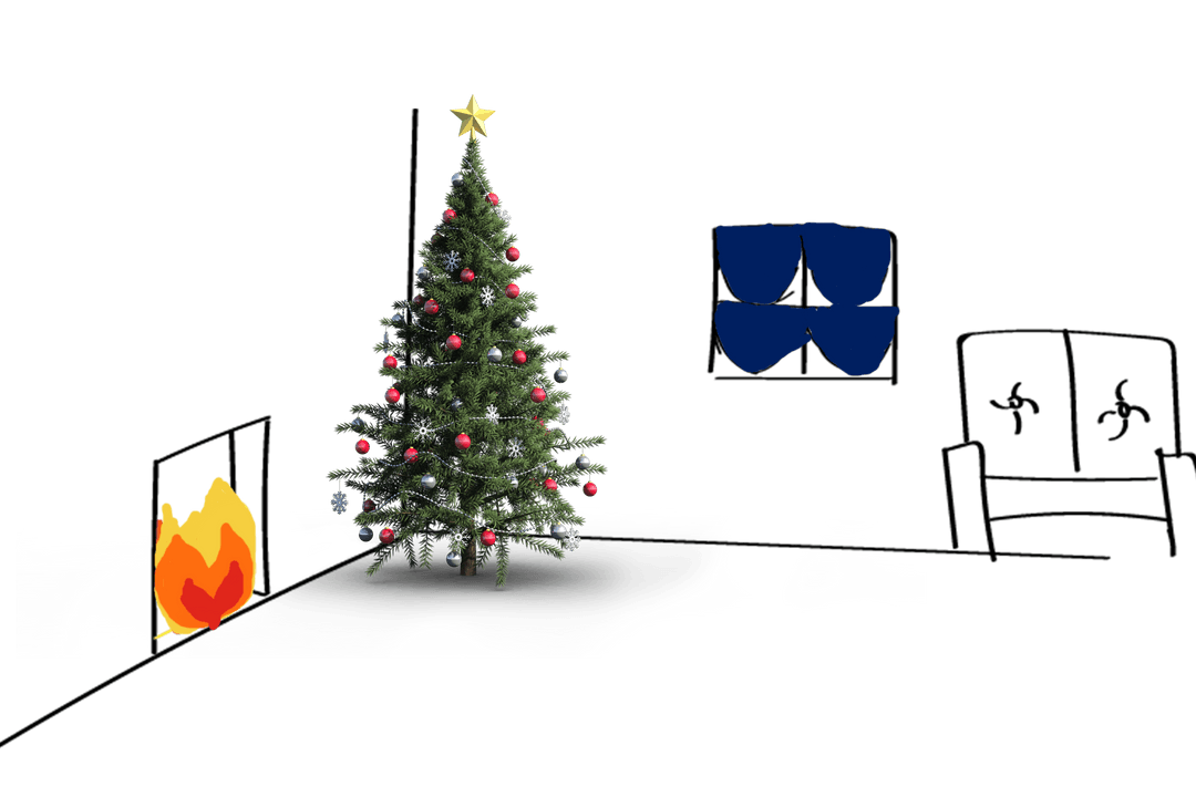 Transparent Christmas Tree with Festive Decor