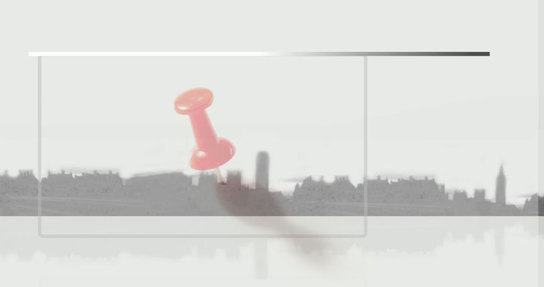 Digital Interface Concept with Pin over Cityscape