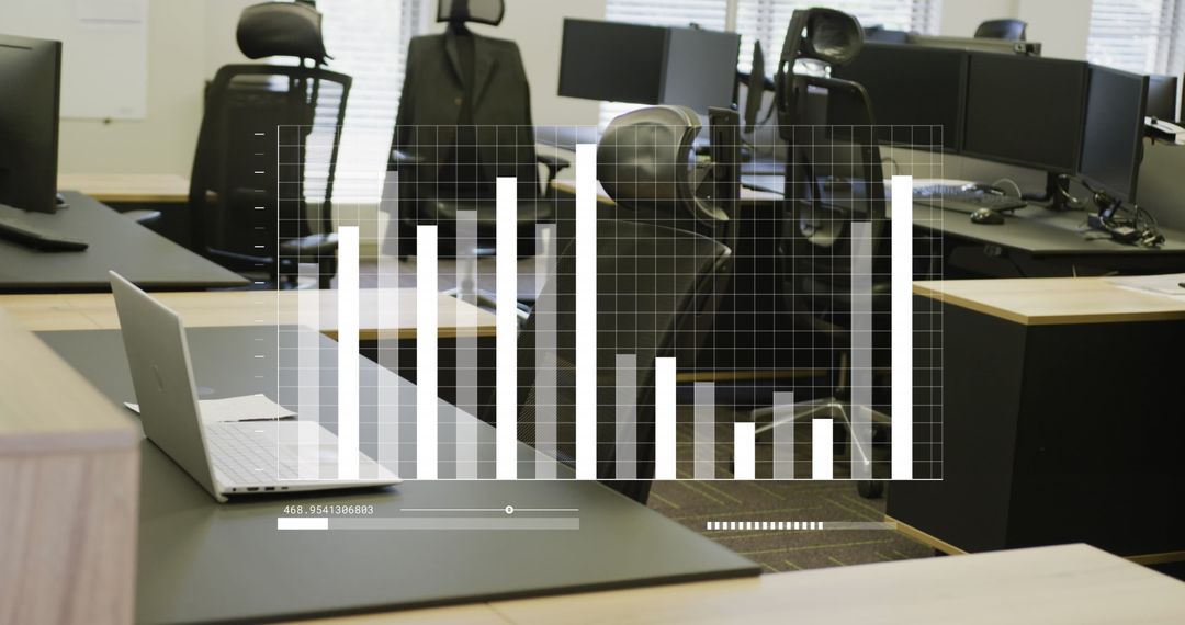Financial Analysis in Modern Workspace with Digital Display