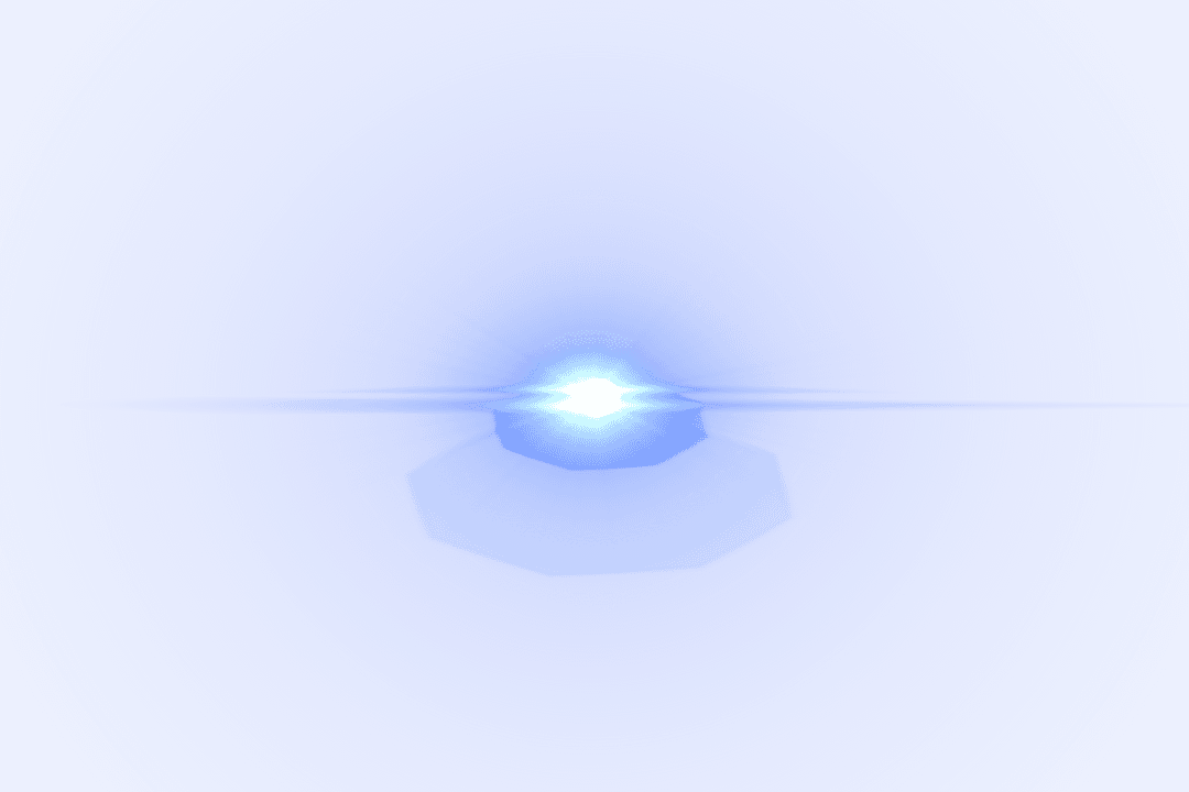 Blue Glowing Light with Soft Radiance on Transparent Background