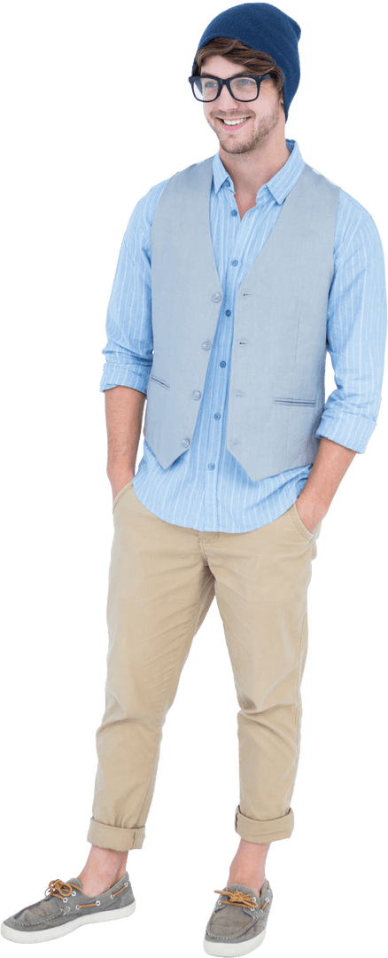 Smiling Man in Smart Casual Attire with Transparent Background