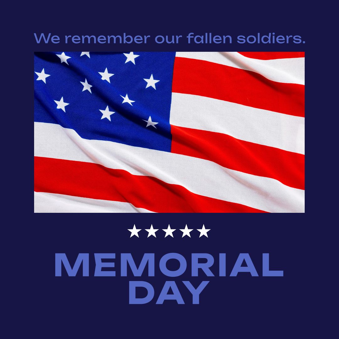 Memorial Day Tribute with American Flag Background