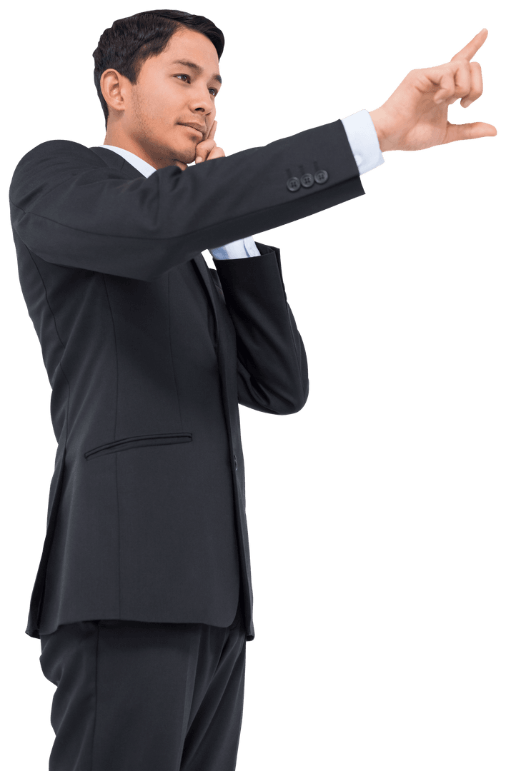 Businessman Pointing Forward Transparent Background