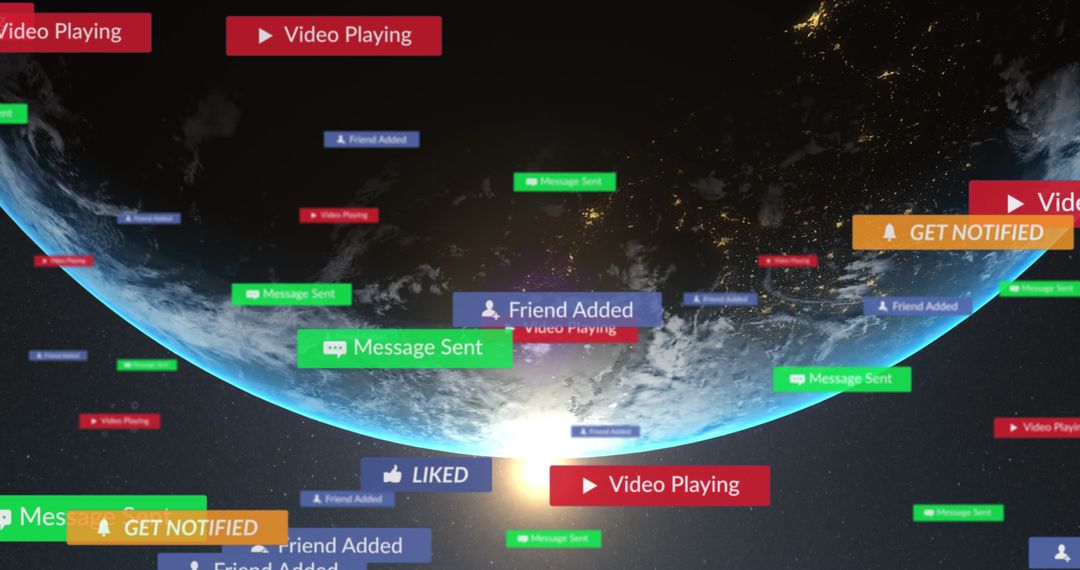 Global Communication Network Over Planet Earth