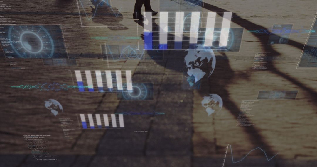 Abstract Digital Data and Technology with Motion Blur