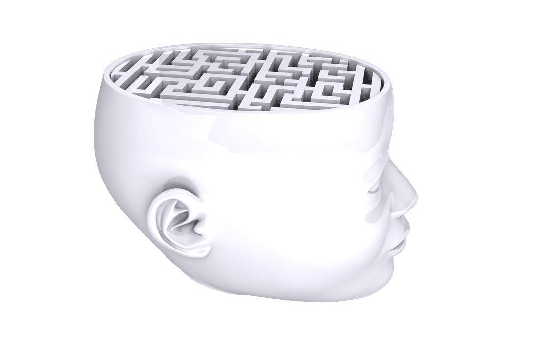 Transparent Head with Maze Conceptual Vector