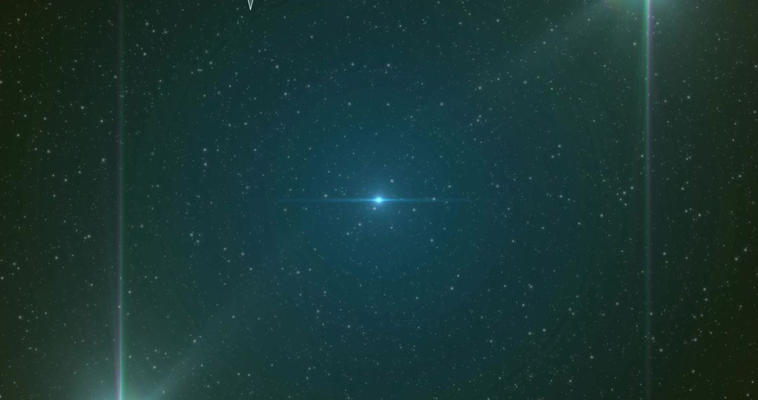 Radiant Star in Cosmic Space with Lens Flare Effect