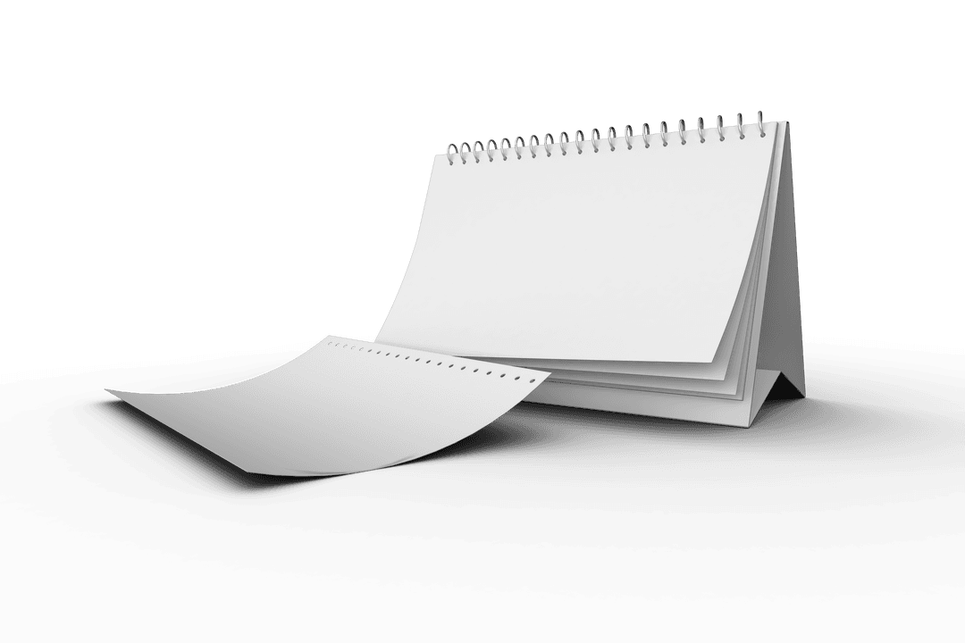 Blank Standing Spiral Calendar Transparent Background