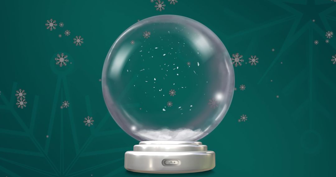 Festive Christmas Snow Globe with Falling Snowflakes - Free Images, Stock Photos and Pictures on Pikwizard.com