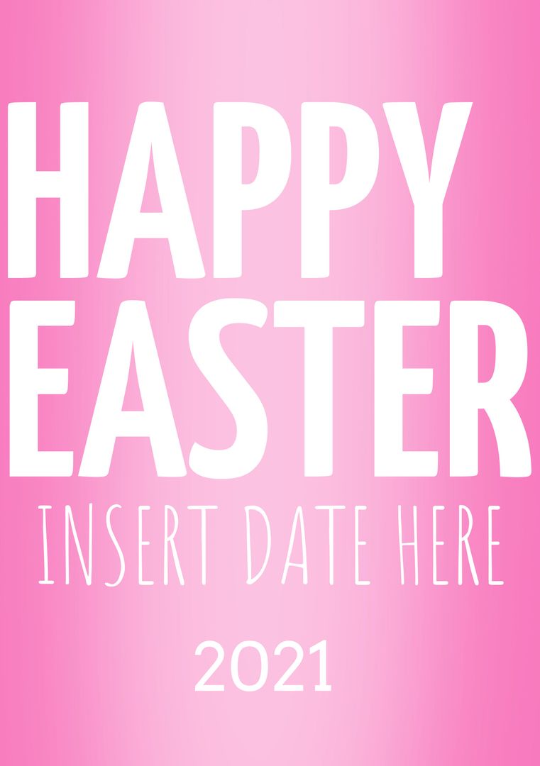 Cheerful Easter Greeting Card Template with Customizable Date