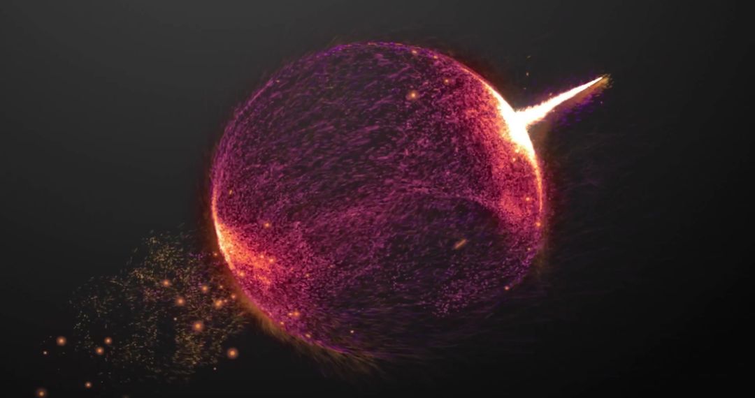 Glowing Abstract Particle Sphere with Dynamic Light Trails