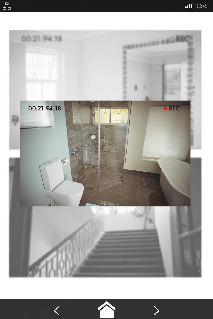 Transparent Bathroom Overlay on Smartphone Showing Interior Spaces