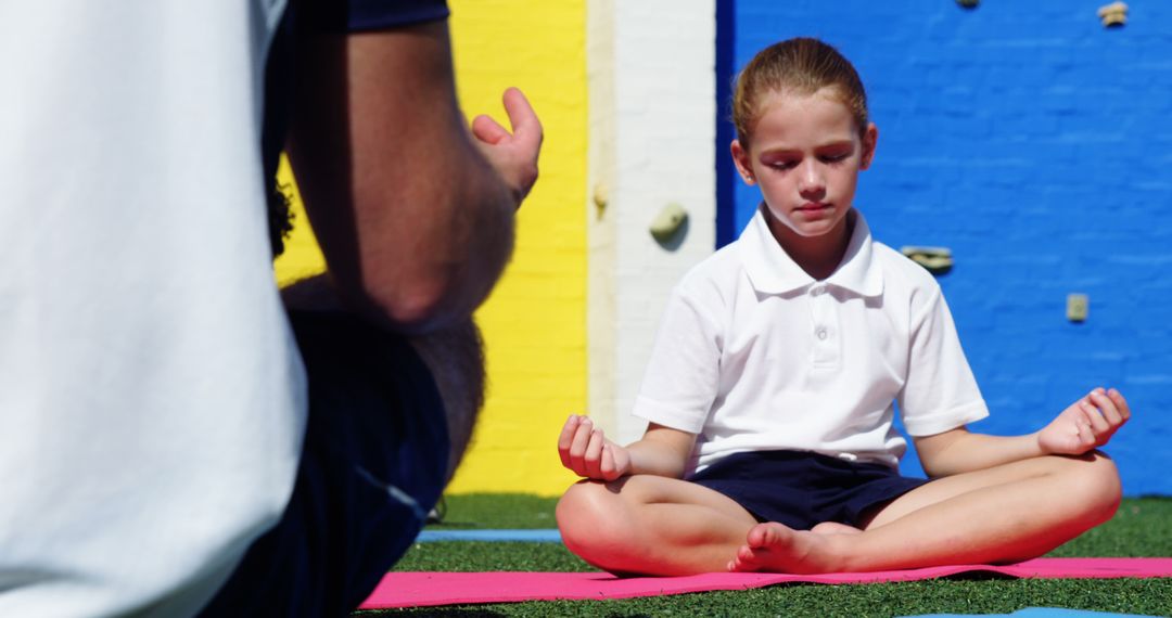 Young Girl Practicing Yoga With Instructor - Free Images, Stock Photos and Pictures on Pikwizard.com