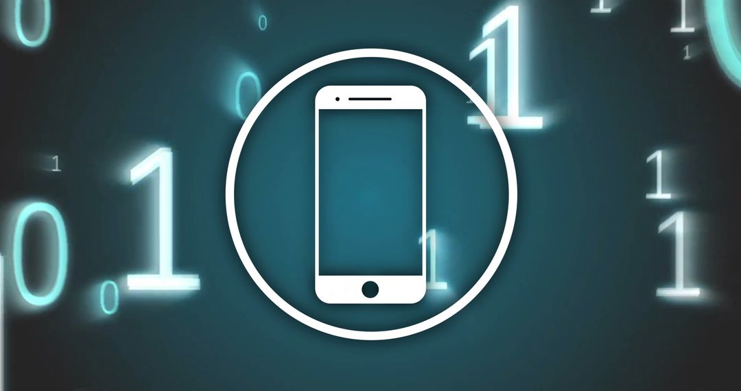 Binary Code and Smartphone Digital Technology Concept