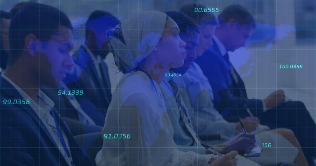 Global Data and Diverse Business Professionals