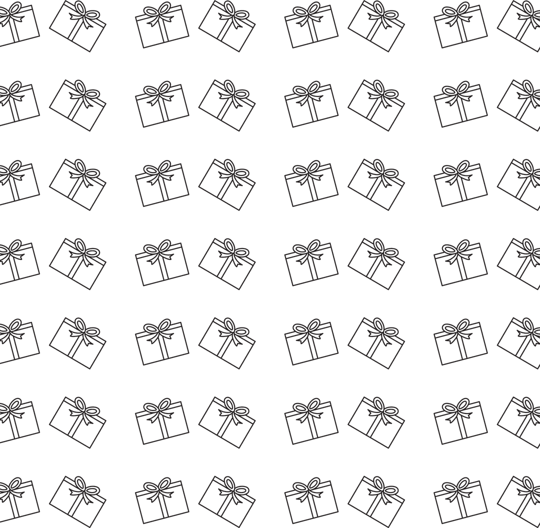 Patterned Black Presents on Transparent Background PNG Design