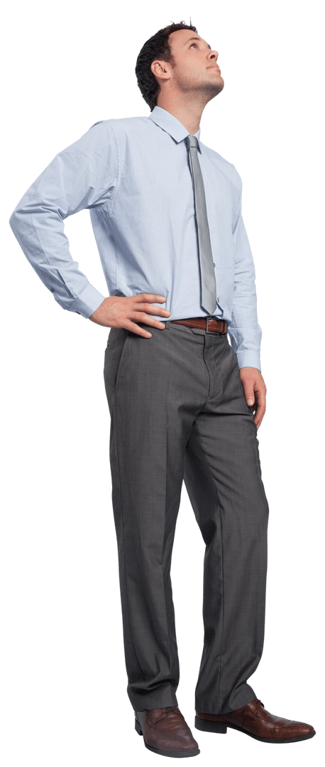Transparent Confident Businessman Standing Focused Pose