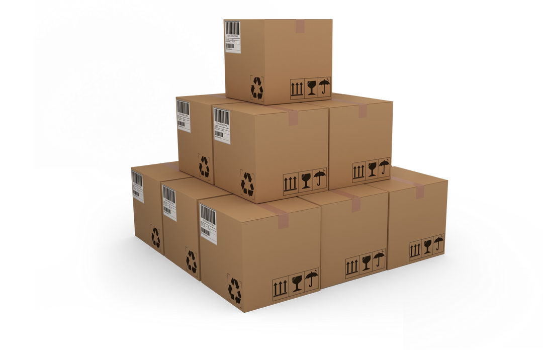 Transparent Stack of Cardboard Boxes with Labels and Icons - Download Free Stock Images Pikwizard.com