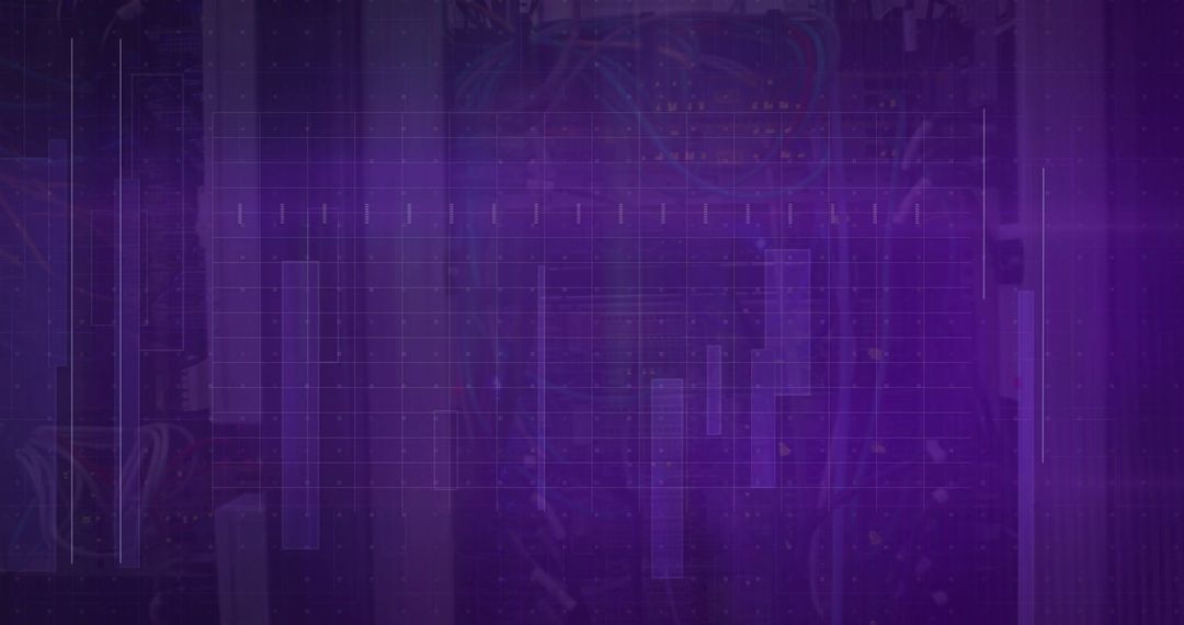 High-Tech Server Room with Data Analytics Overlay