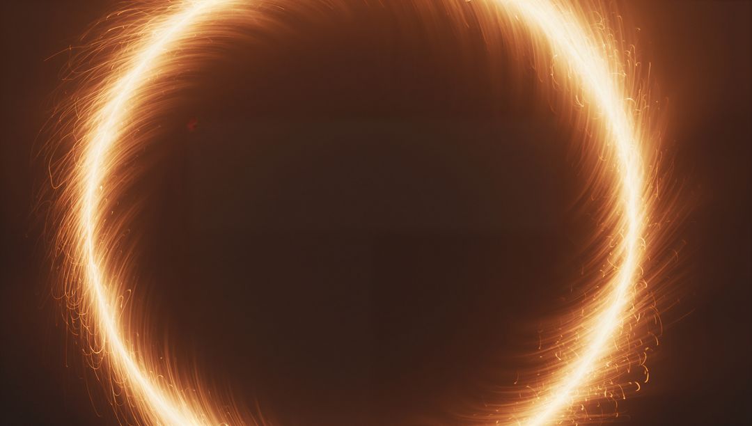 Glowing Circular Light Ring with Spark Trails