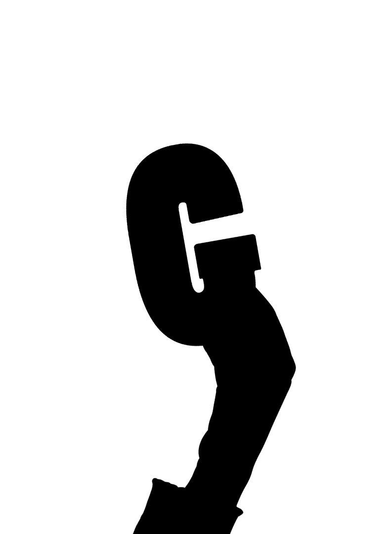 Uneven Capital Letter on Transparent Background Design