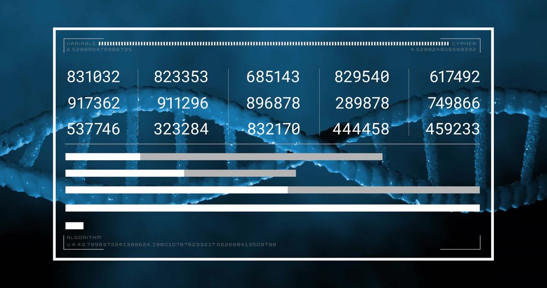 DNA Strand with Digital Data Overlay