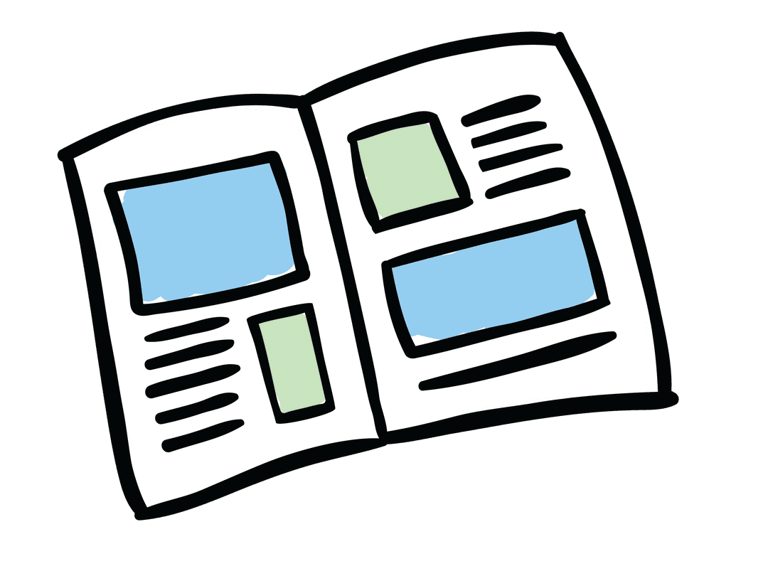 Digital Vector Illustration of Open Book on Transparent Background