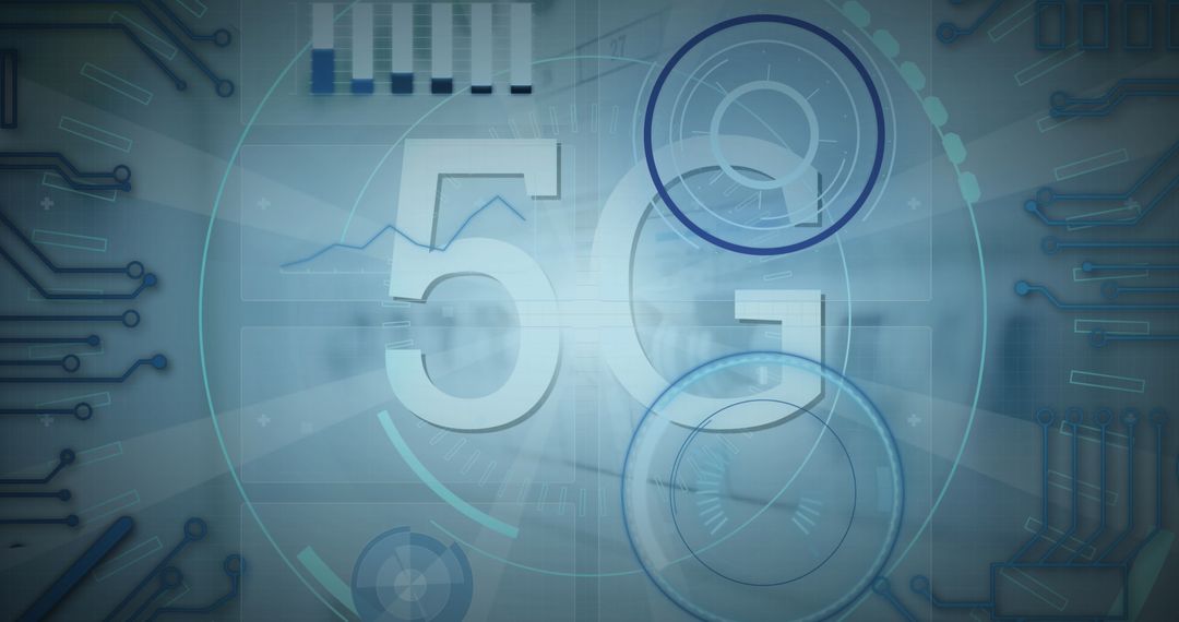 5G Technology Concept with Data Interface Overlay