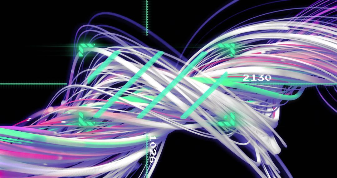 Abstract Digital Interface with Futuristic Neon Trails