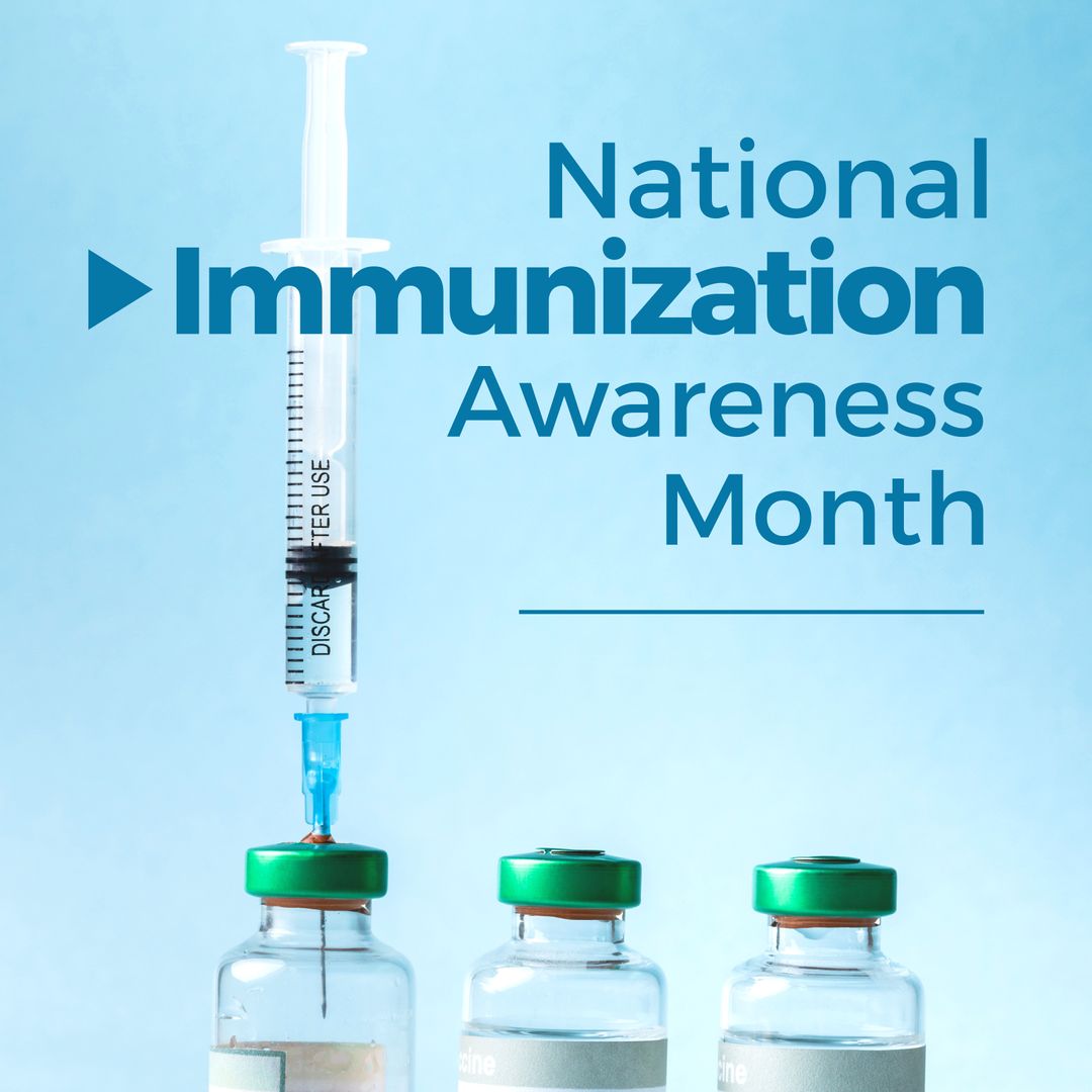 National Immunization Awareness Month Design with Vaccination Theme