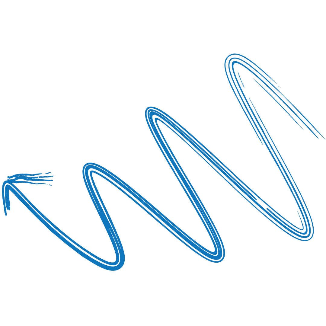 Blue Wavy Arrow on Transparent Background for Directional Use