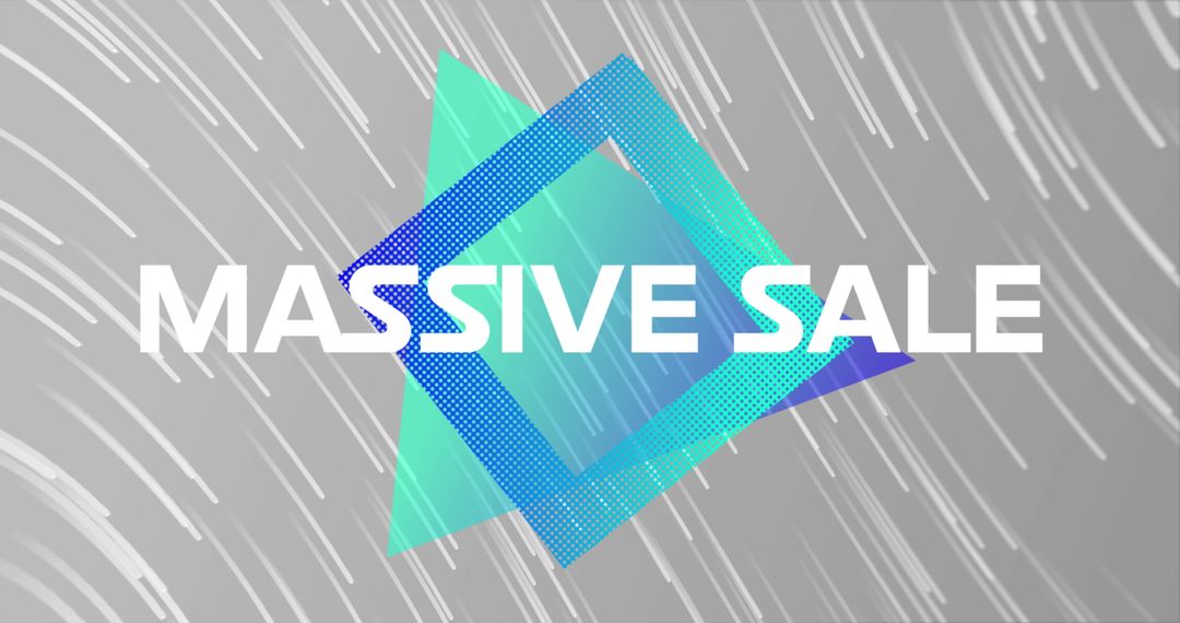 Vibrant Massive Sale Announcement with Abstract Geometric Design
