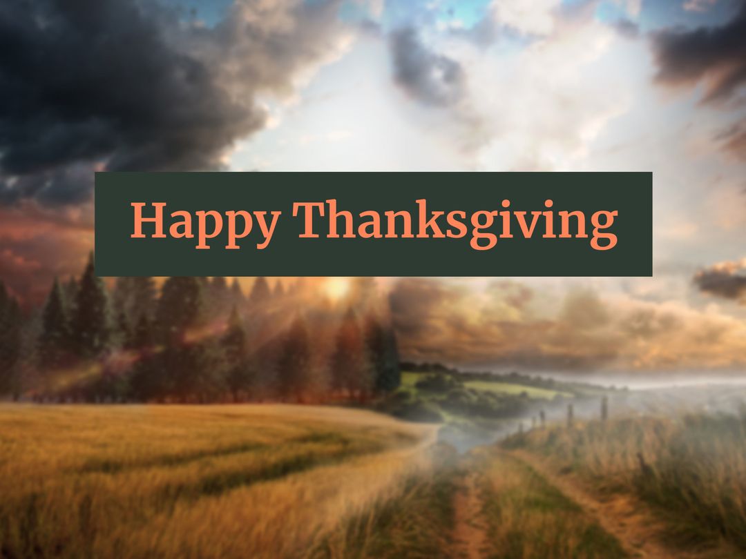 Serene Landscape with Thanksgiving Message