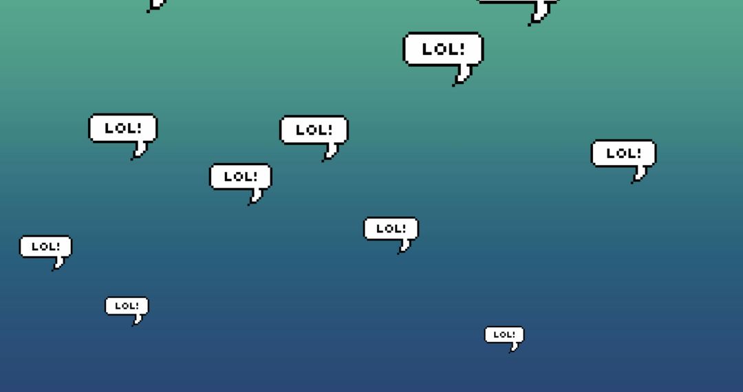 LOL Speech Bubbles on Blue Gradient Background