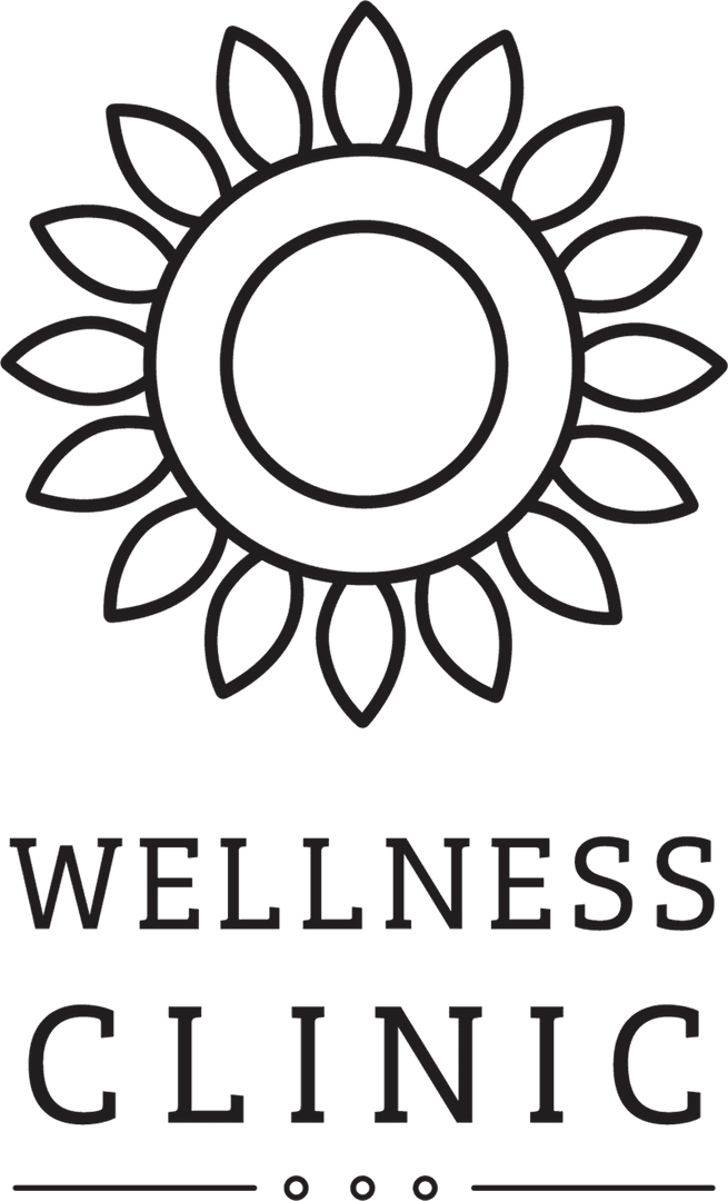 Transparent Vector Wellness Clinic Logo with Sunflower Design